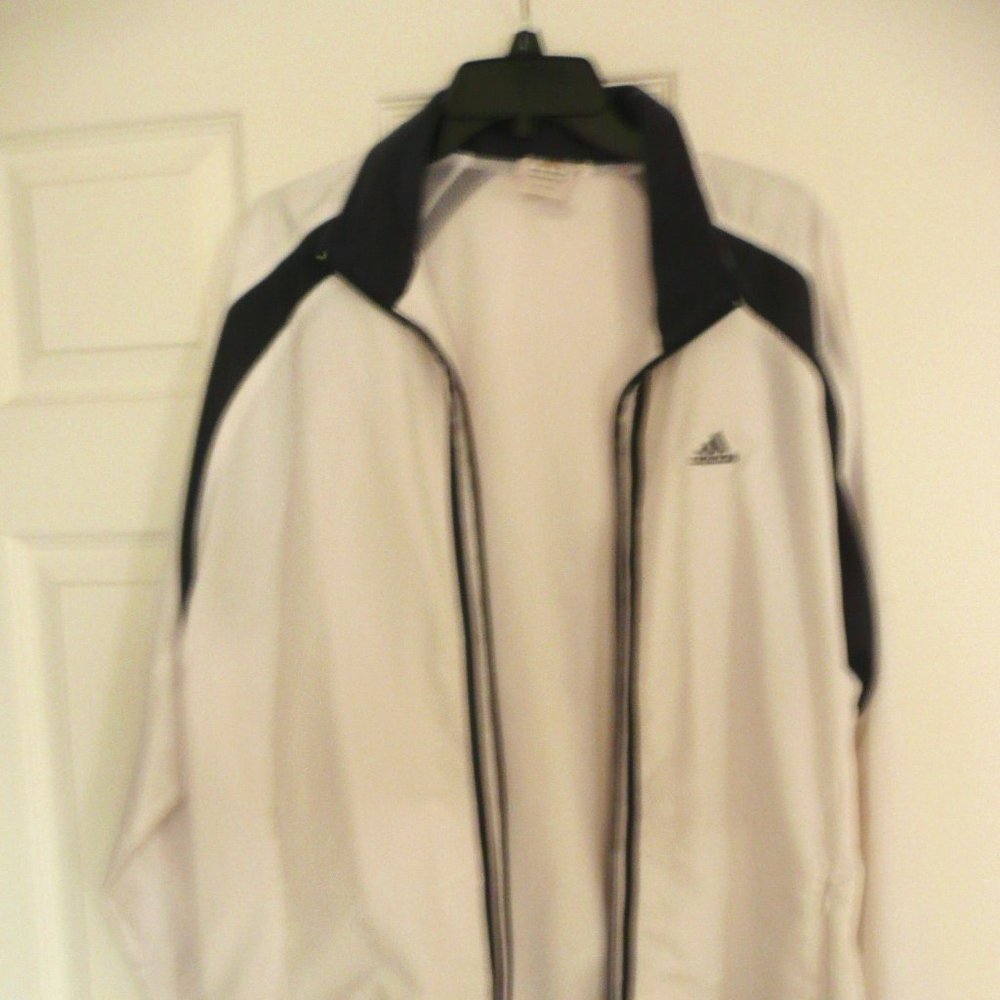 vintage men's adidas tennis, activewear jacket  white size M